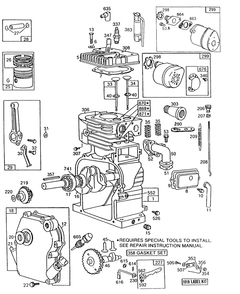 Cylinder,crankcase,mufflers Diagram and Parts List for 80432-8572-01  Briggs and Stratton Engine